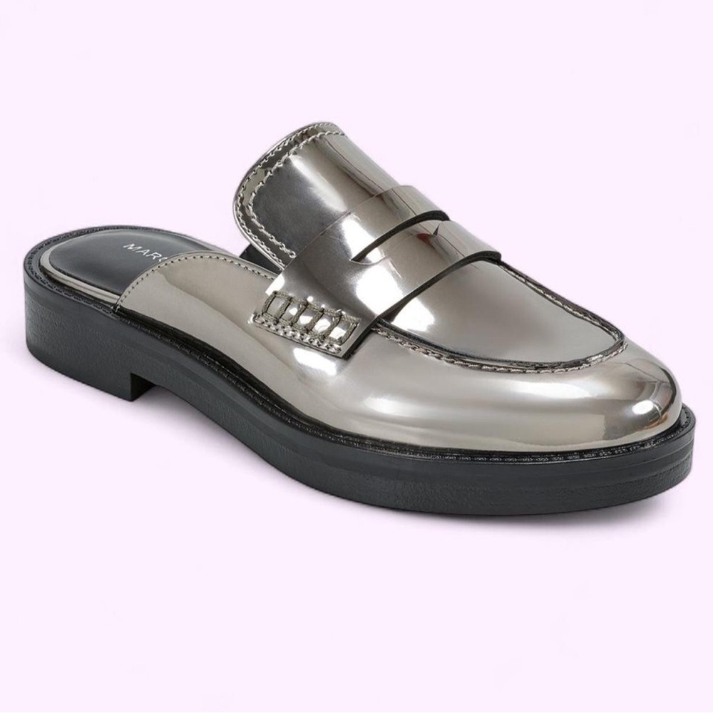 Silver / Chrome Mule Loafers - Marc Fisher Burlesk - Sold Out Size 8